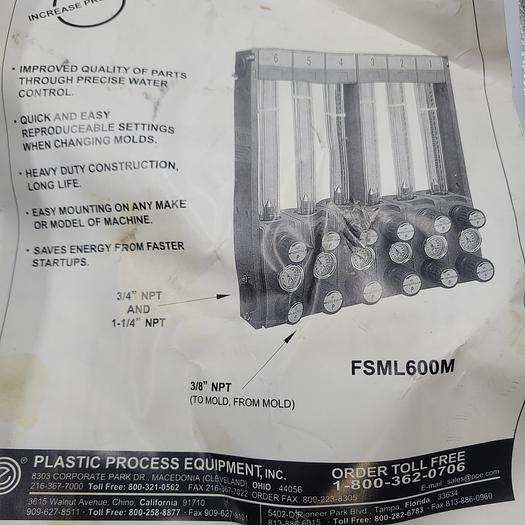 PLASTIC PROCESS EQUIPMENT FSML600M MOLD FLOW REGULATORS