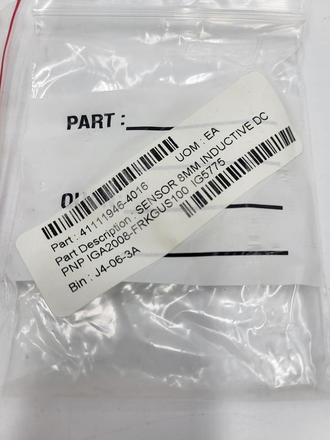 Used IFM Inductive sensor 41111946-4016 / IGA2008-FRKGUS100 IG5775 *NEW*