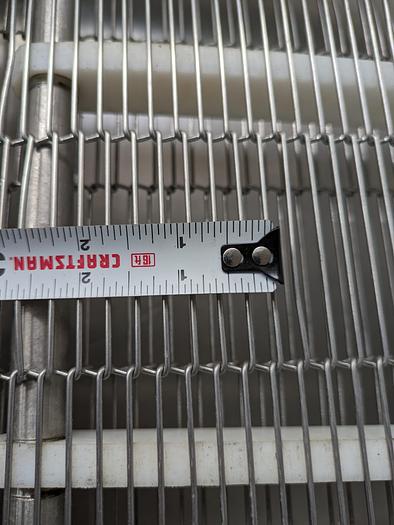 Used  24" wide wire belt 8' long 36" tall 120v all stainless with drip pan with 2" center drain and 6" casters