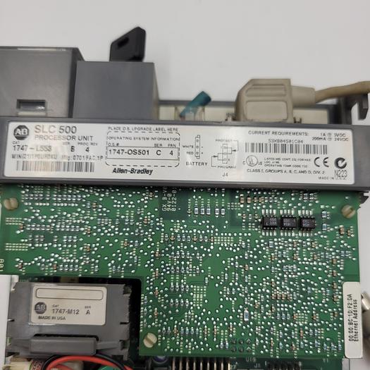 Used ALLEN BRADLEY 1747-L553 SLC 500 Processor unit & patch cord
