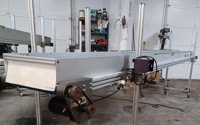 Used conveyor 16" wide 25' long 5" sides aluminum frame