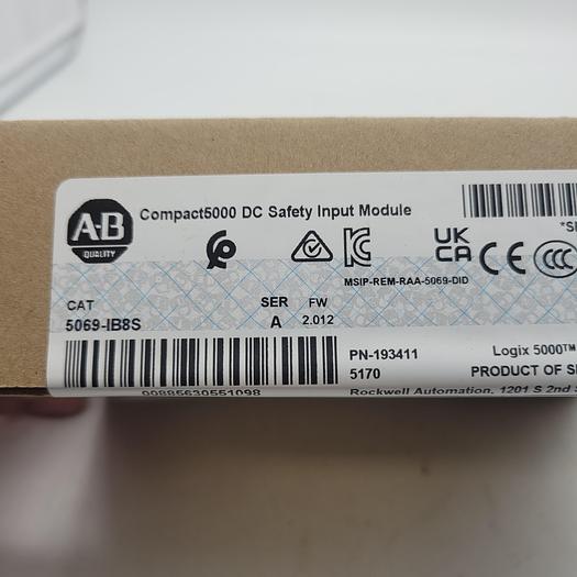 Allen-Bradley Compact5000 DC Safety Input Module 5069-IB8S Ser.A 2.012
