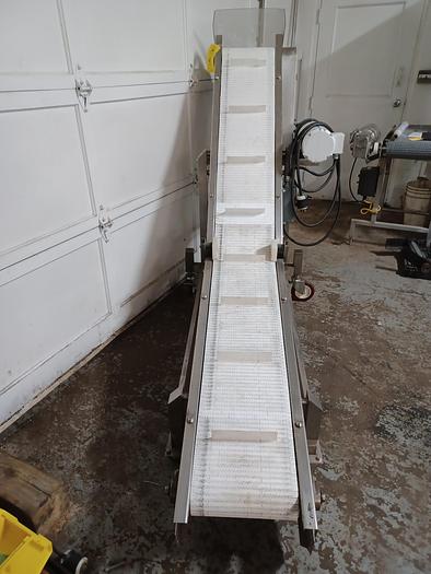 Used Kamflex Incline Conveyor on wheels 12" belt 8' long