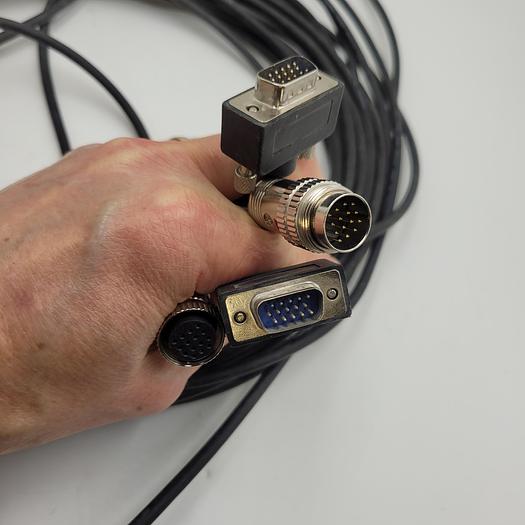 Used AWM 50' long 2919 E119932 30V VW-1 female end / VGA male end both 15 prong AND patch cord convert female to male 15 prong & one foot long patch cord