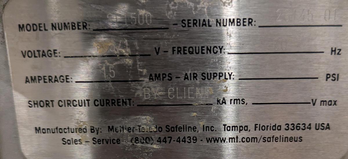 Used Mettler Toledo, Safeline, Certus, metal detector