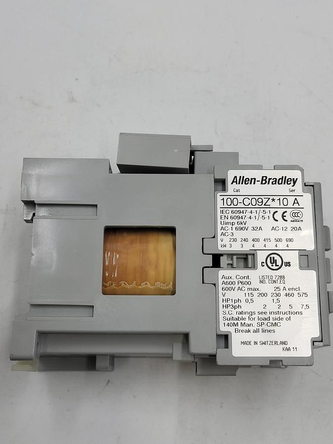 Used Allen Bradley 100-C09z contactor 3 pole 9 amps