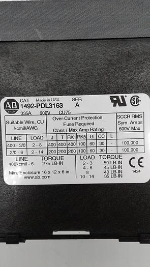 Used Allen-Bradley Circut Breaker 1492-PDL3163