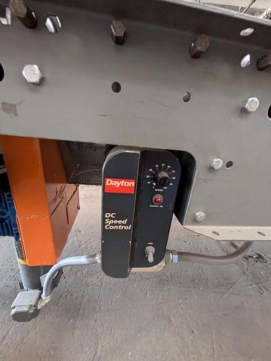 Used roller conveyor, variable speed drive.