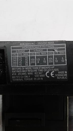 Used Fused Molded Case Switch 194R-NJ060P3 B