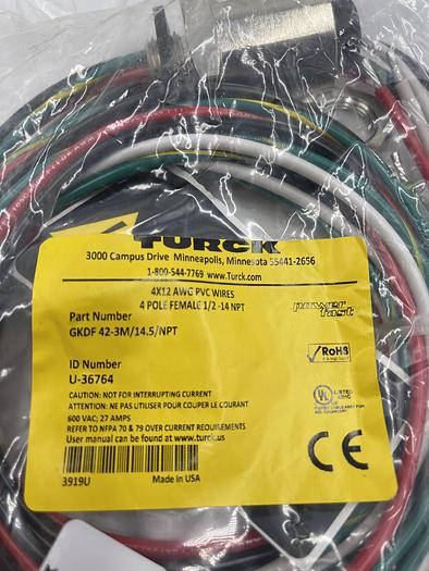 TURCK GKDF 42-3M/14.5/NPT