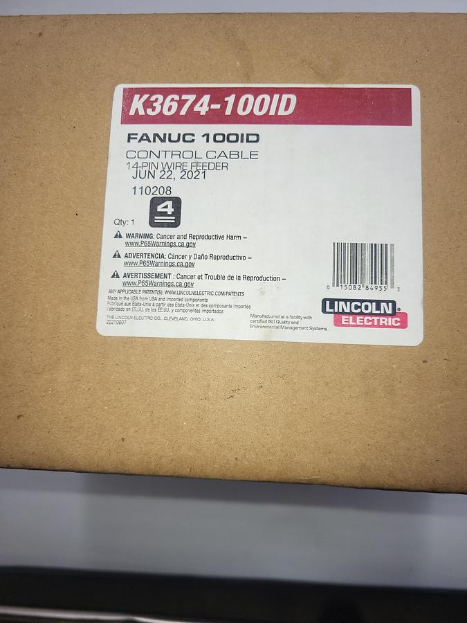 Lincoln Electric K3674-100ID Fanuc 100ID control cable 14 Pin wire feeder