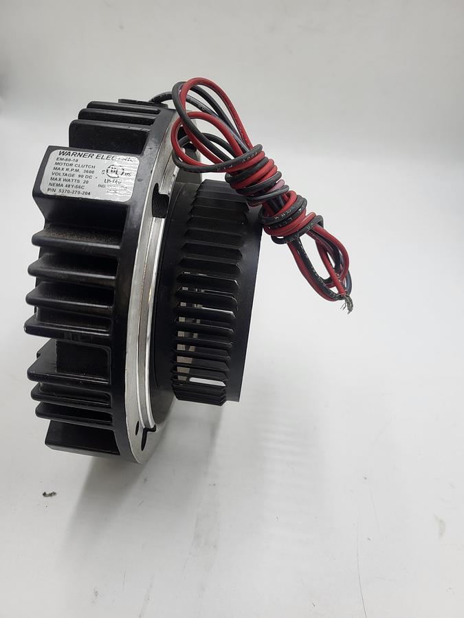 Used Warner Electric motor clutch EM-50-10 NEMA 48Y-56C / PN 5370-270-204