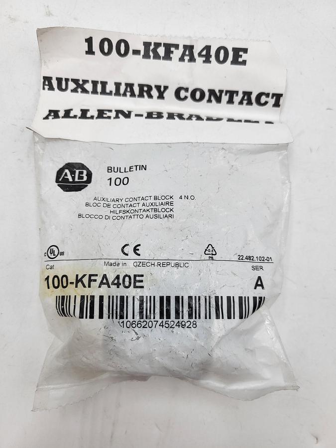 Allen Bradley 100-KFA40E Auxiliary contact Block *New in sealed bag*