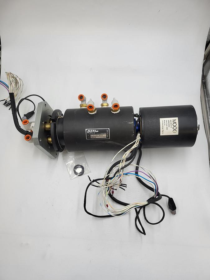 Used DSTI GP-341 4-Passage Rotary Joint - GP-341-ESET184 & MOOG 459822X384 & mounting plate