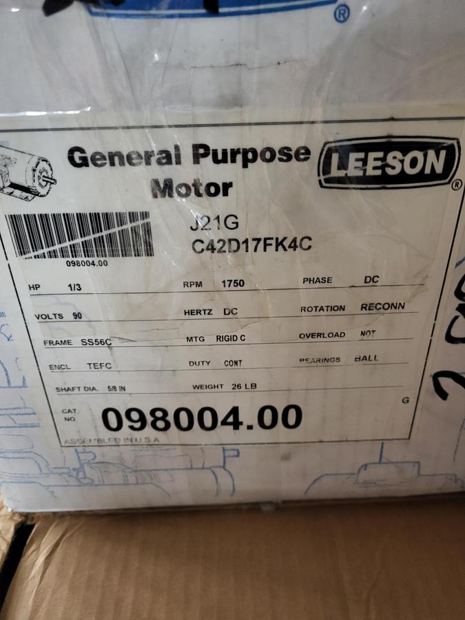 Leeson General Purpose Motor J21G C42D17FK4C 098004.00
