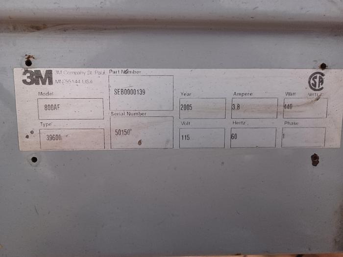 Used 3M 800AF 3" top and bottom case sealer closer