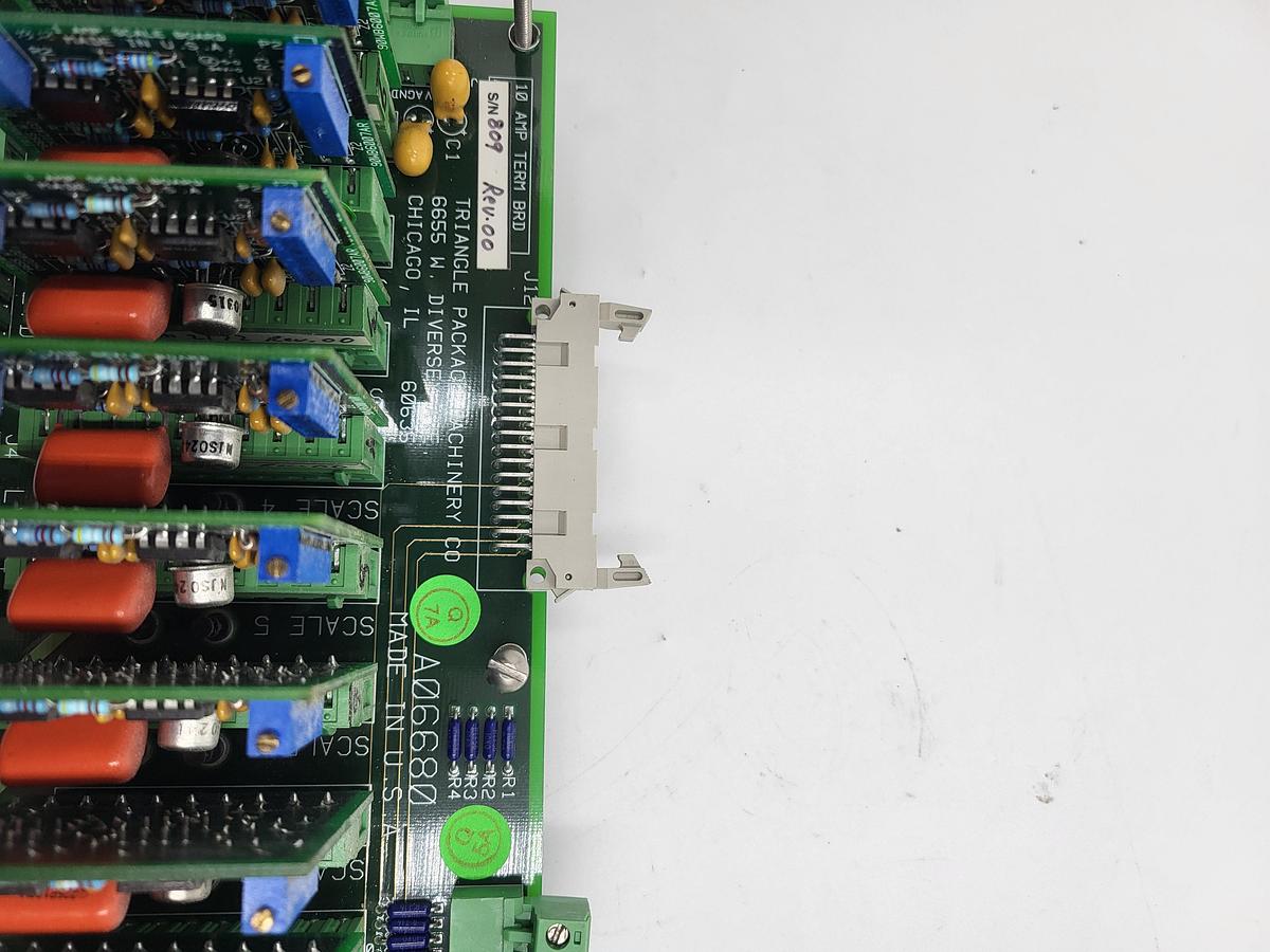 Used TRIANGLE A06680 TERMINAL BOARD & 8 - 1 amp scale board 90WB6007AR