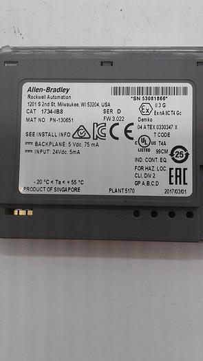 Used Allen-Bradley Sink Input 1734-1B0