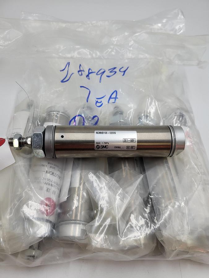 SMC NCMKB106-0200S Cylinder, Single Act Spr Ret, Single Rod, 1-1/16"x2" Stroke