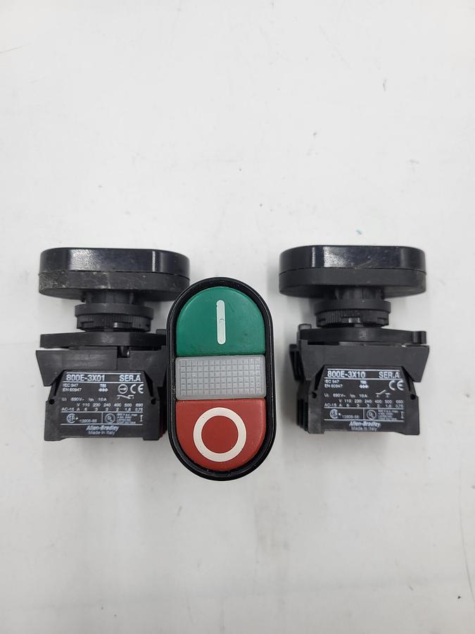 Used ALLEN BRADLEY ON/OFF SWITCH 800E-3X10 | 800E-3X01 Plastic block