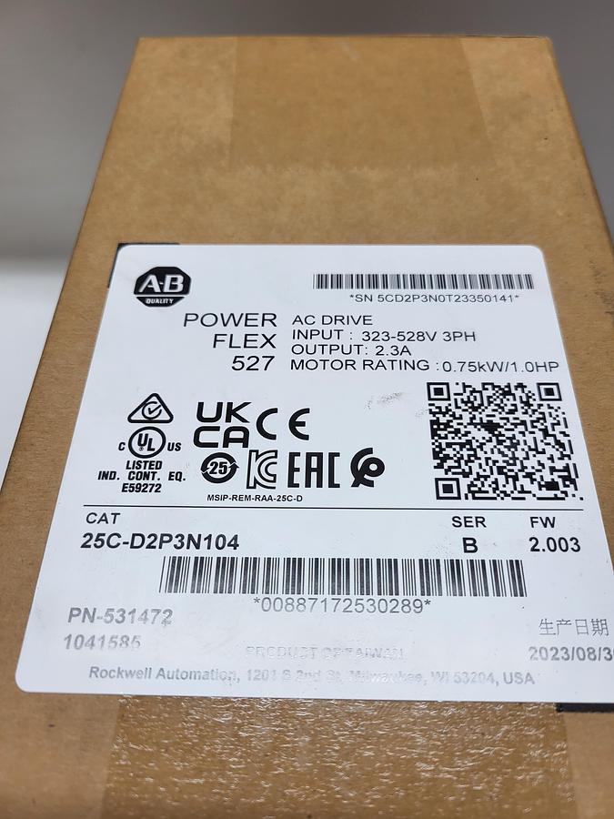 Allen-Bradley Power Flex 527 25C-D2P3N104 Ser.B *NEW*