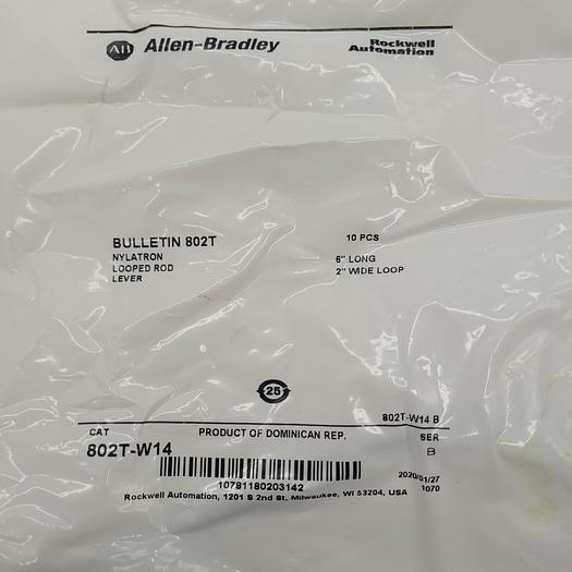 Allen-Bradley Bulletin 802T Nylatron Looped Rod Lever 802T-W14 Ser.B
