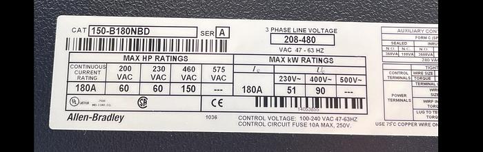 Used Allen-Bradley 150-B180NBD