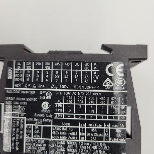 Used Eaton - Cutler Hammer XTCE009B10A Contactor