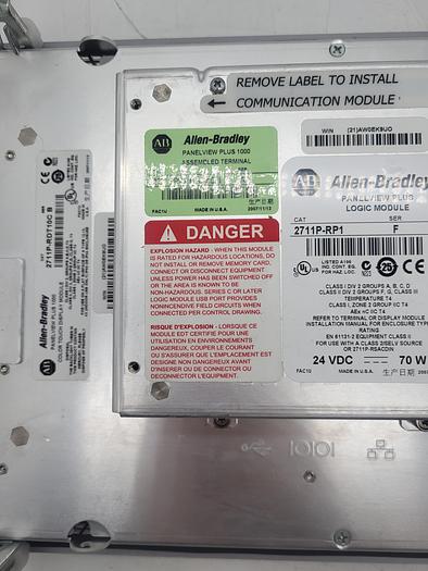 Used Allen-Bradley Panel View Plus 1000 2711P-RDT10C Ser.B 2711P-RP1 Ser.F