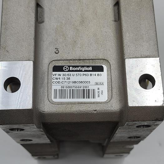 Bonfiglioli Combined Worm Gear VF 30 P1 10 P63 B14 B3 connected to VF/W 30/63 U 570 P63 B14 B3 CW4 15 38 *NEW*