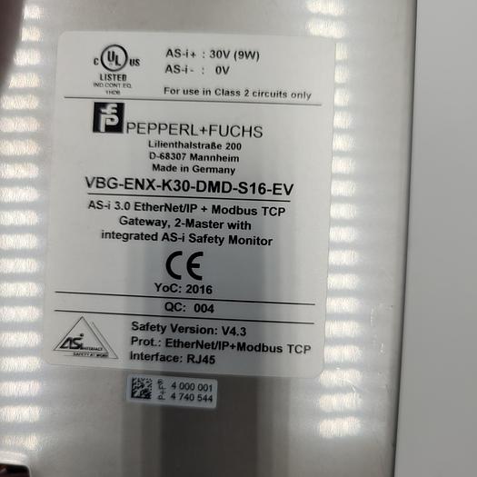 PEPPERL + FUCHS VBG-ENX-K30-DMD-S16-EV AS-Interface Gateway/Safety Monitor