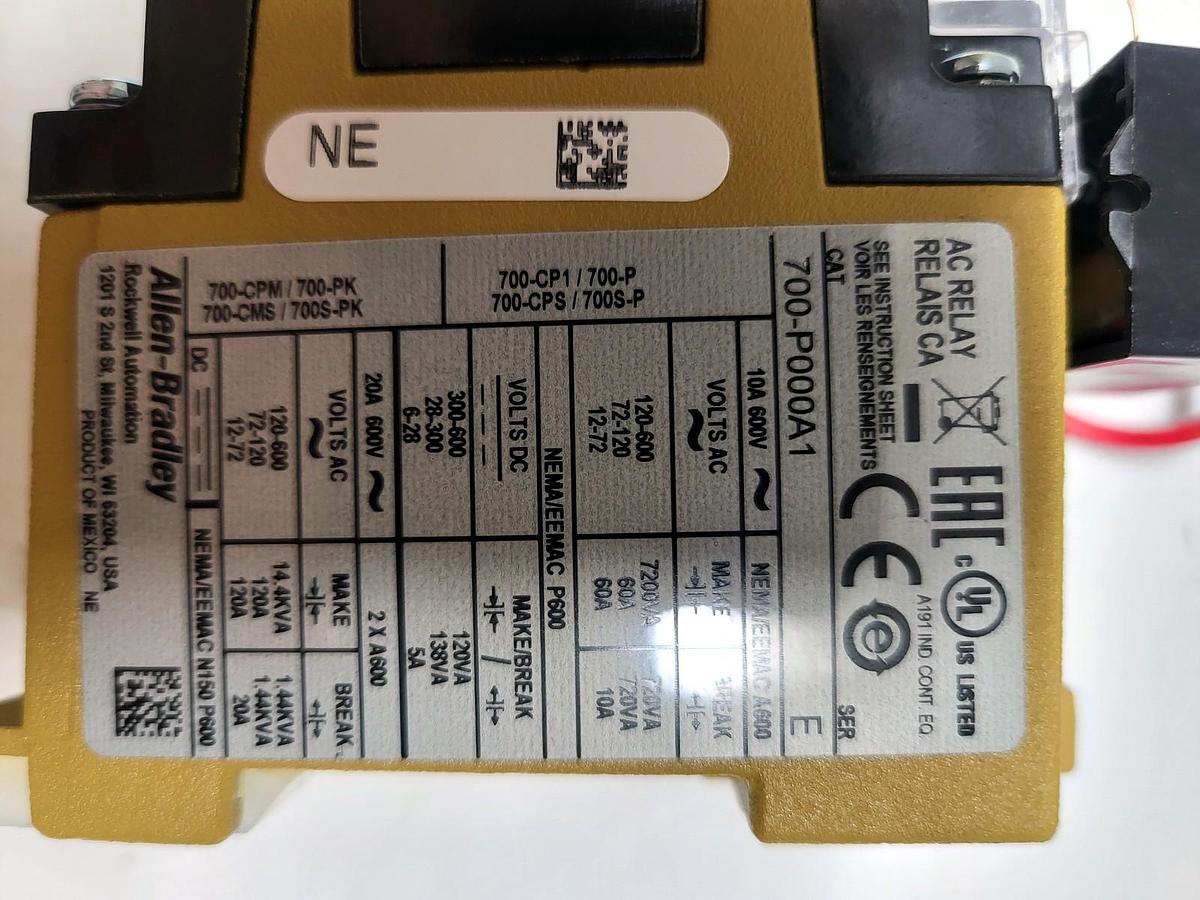 Allen-Bradley 700-P000A1 nameplate