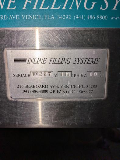 Used Inline filling systems, conveyor, star/timing wheel, lid sealer