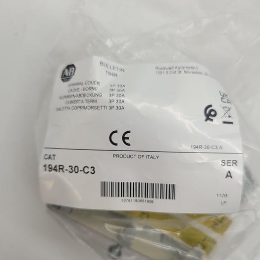 Used Allen-Bradley 194R-30-C3 Terminal Cover Ser. A