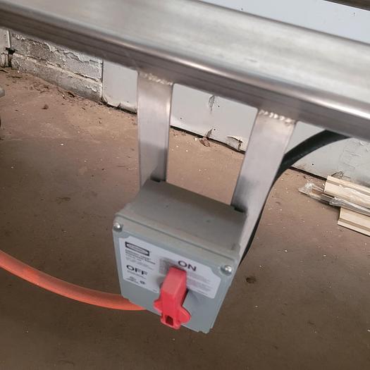 Used Stainless conveyor 30" wide 20' long on wheels with VFD