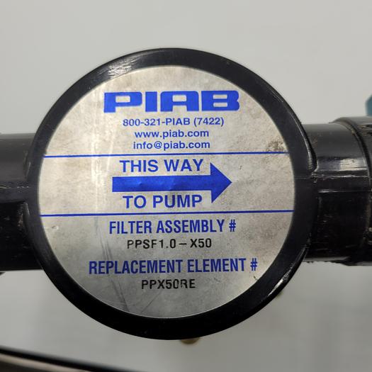 Used MAC 57D-33-501JJ valve CONNECTED to MAC solenoid 250B-501JJ & one PIAB filter PPSF1.0-X50