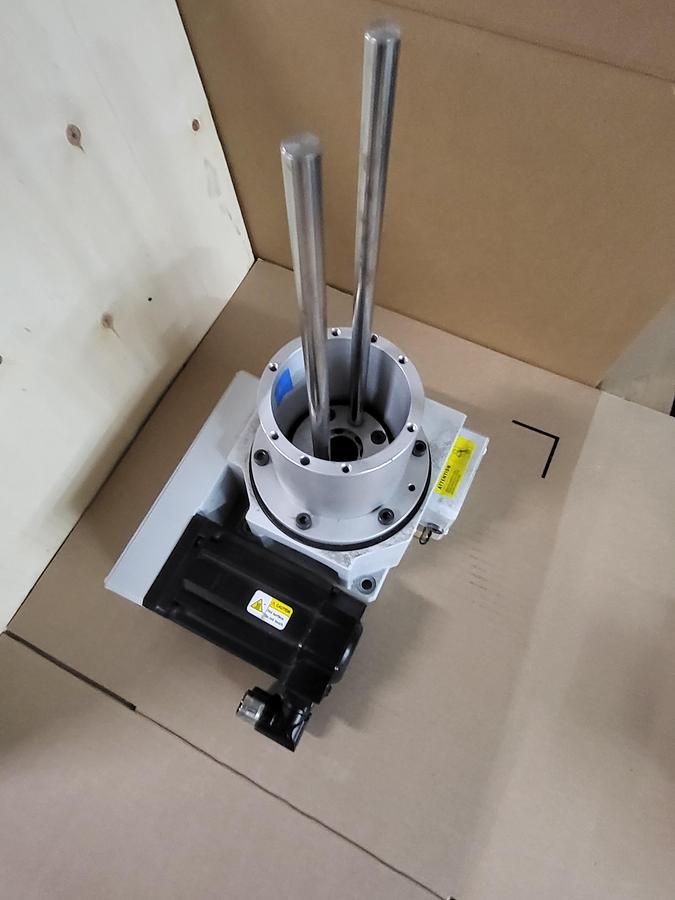 Used Weiss NC150T programmable rotary indexing table & Allen Bradley MPL-B310P-MJ74AA PN11299 servo motor & mounting