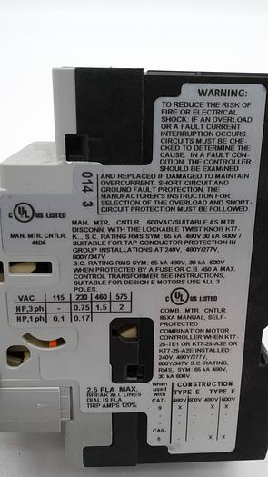 Used Sprecher+Schuh KTA7-25S-2.5A C