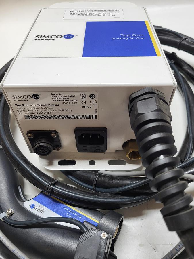 Used Simco Top Gun with Optical Sensor 230 VAC 50/60Hz 0.1A Max