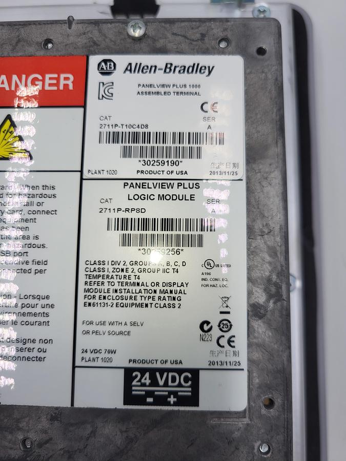 Used Allen Bradley Panelview Plus Logic Module 2711P-RP8D