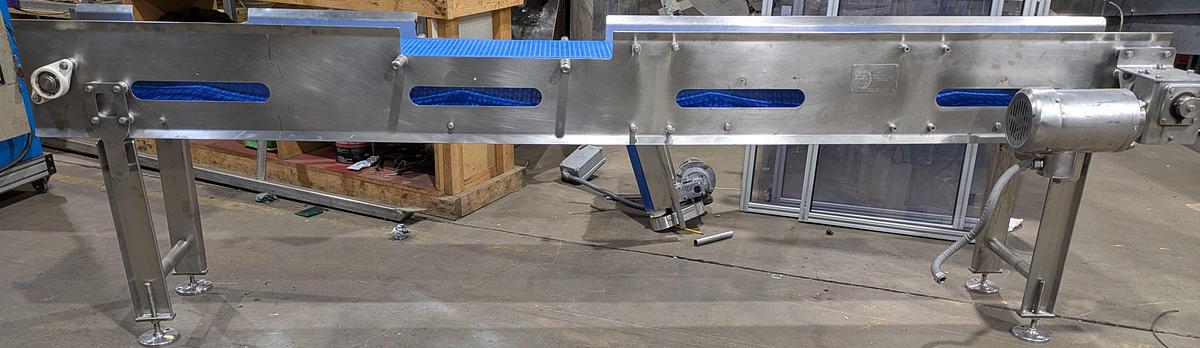 Used stainless steel conveyor 10' long 12" wide