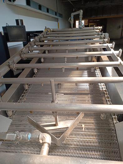 Used Stainless Steel cooling conveyor , wire belting  11 ' long 36" wide 