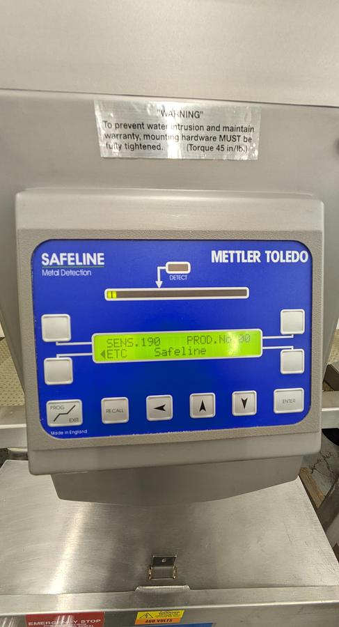 Used Safeline metal detector, stainless steel frame 