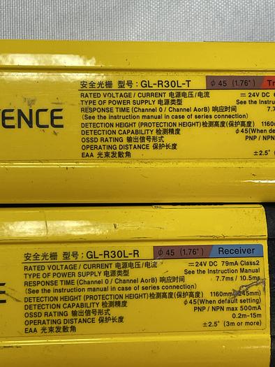 Used KEYENCE GL-R30L-T, GL-R30L-R