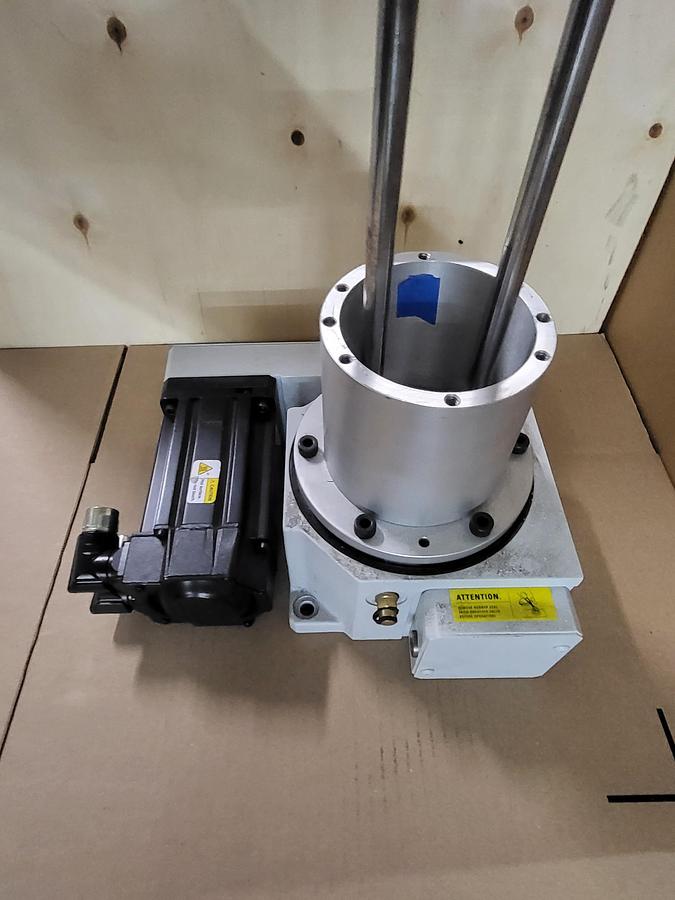 Used Weiss NC150T programmable rotary indexing table & Allen Bradley MPL-B310P-MJ74AA PN11299 servo motor & mounting