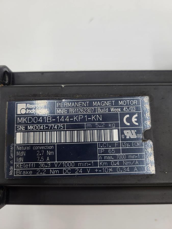 Used REXROTH Indramat MKD041B-144-KP1-KN servo motor