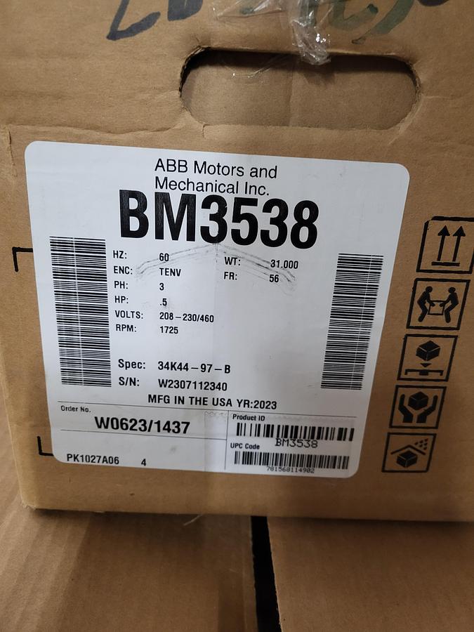 ABB Motors BM3538 34K44-97-B New!