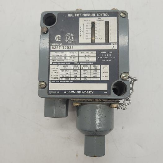 Used Allen-Bradley BUL. 836T Pressure Control 836T-T253J Ser.A