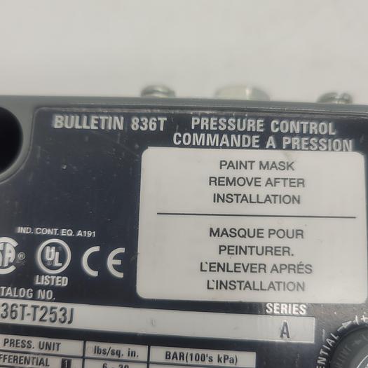 Allen-Bradley Bulletin 836T Pressure Control 836T-T253J