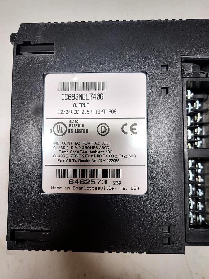 GE Fanuc IC693MDL740G nameplate